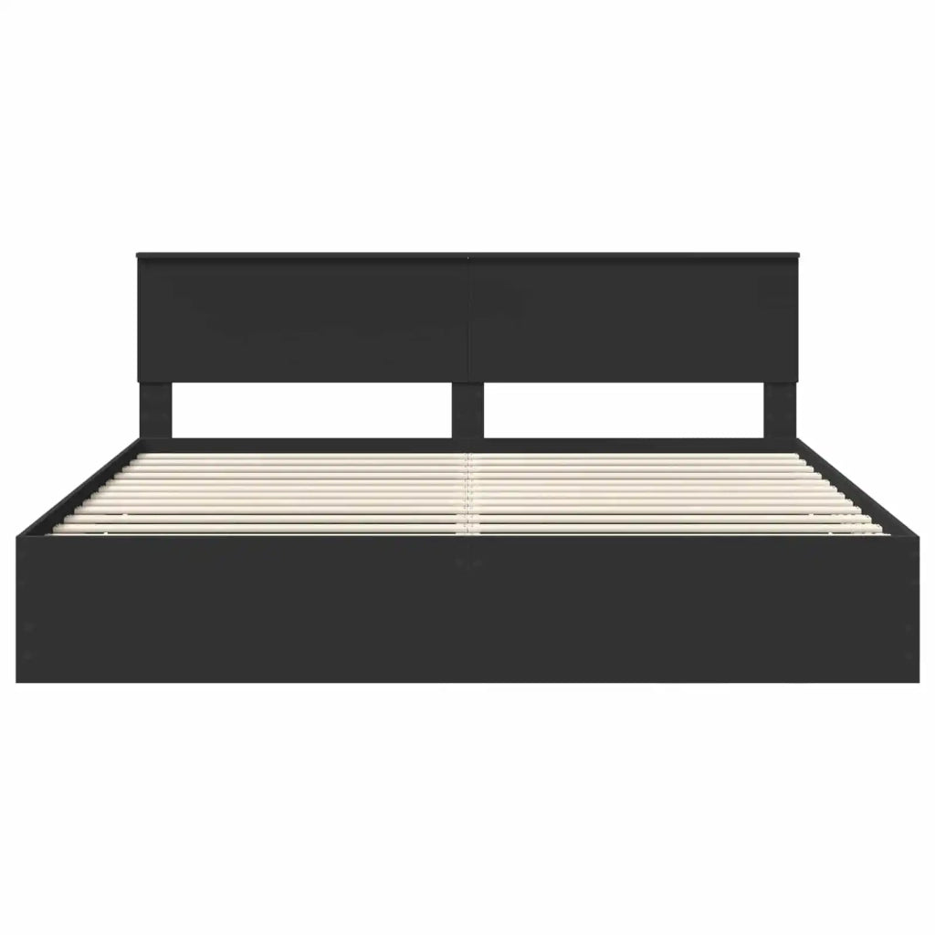 Struttura del letto Nero 200 x 200 cm Legno Ingegnerizzato