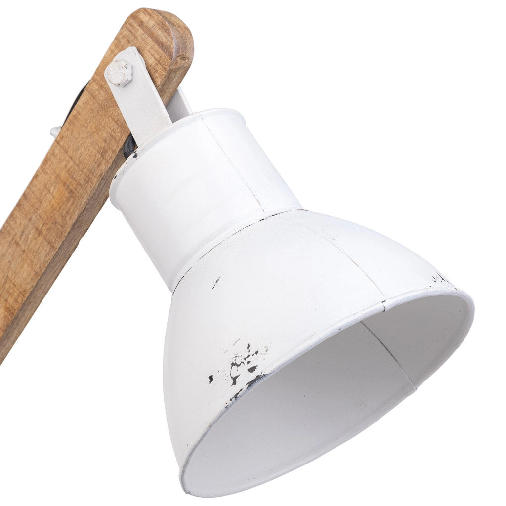 Lampada flexo in legno bianco e metallo 17x22x79h