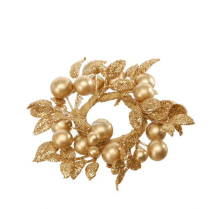 Set 12 Giro Candela con Bacche Ø 7 cm in Sintetico