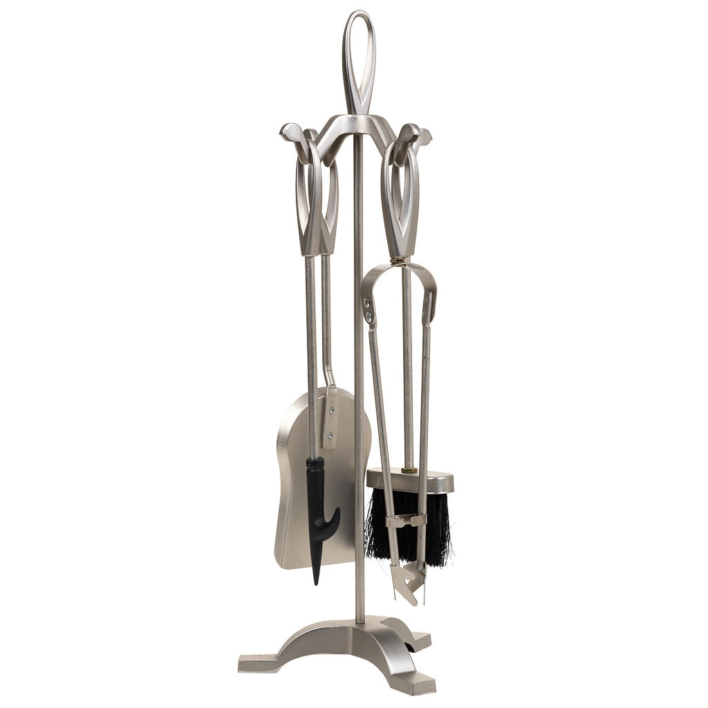 Set di 5 utensili per caminetto in metallo nero