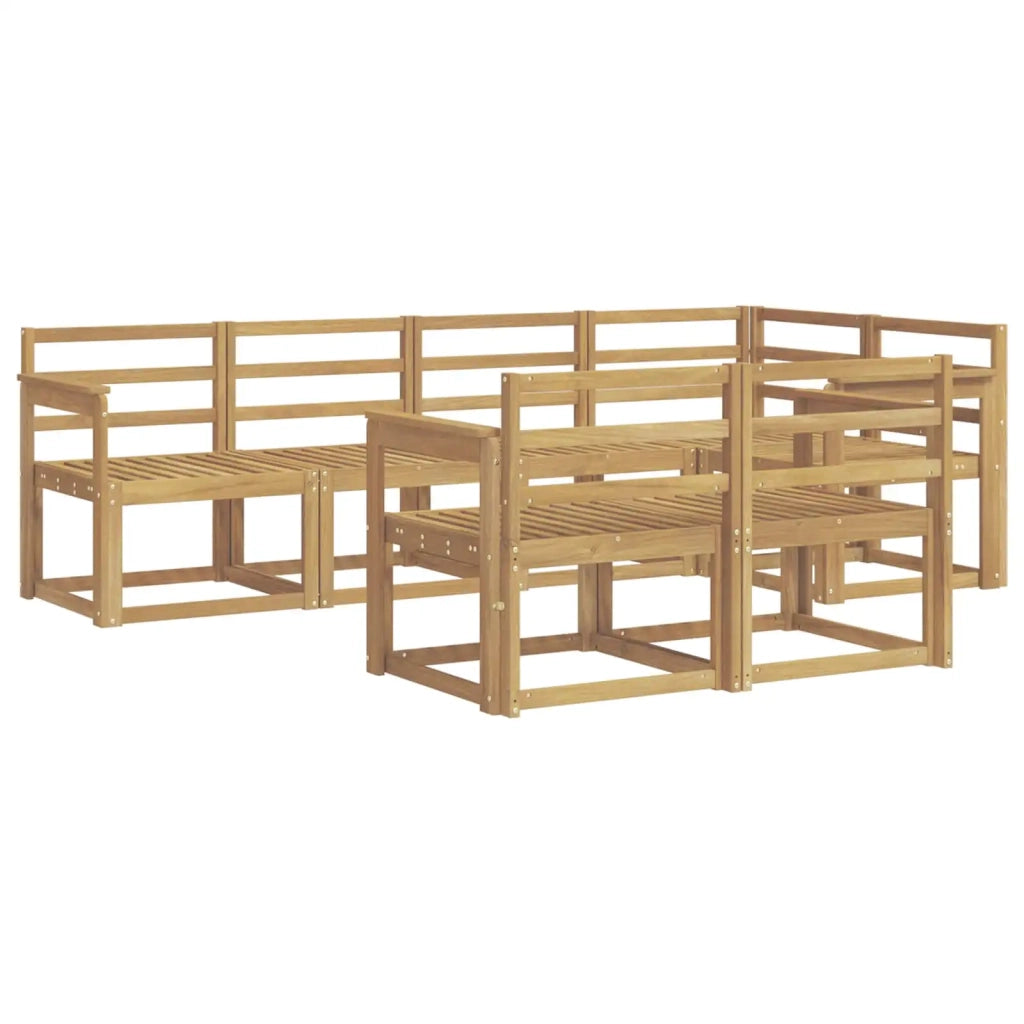 Set di divani da esterno 7 pcs Bianco Legno di Acacia Massello 3387758