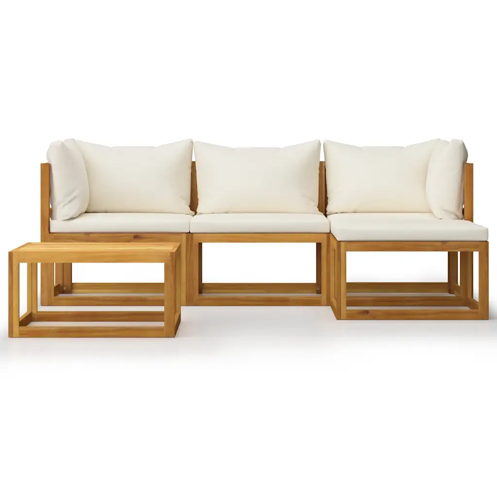 Set Divani Giardino 5 pz con Cuscini Legno Massello di Acacia 45916