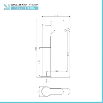Set rubinetti lavabo alto e bidet cromati Paco piletta inclusa