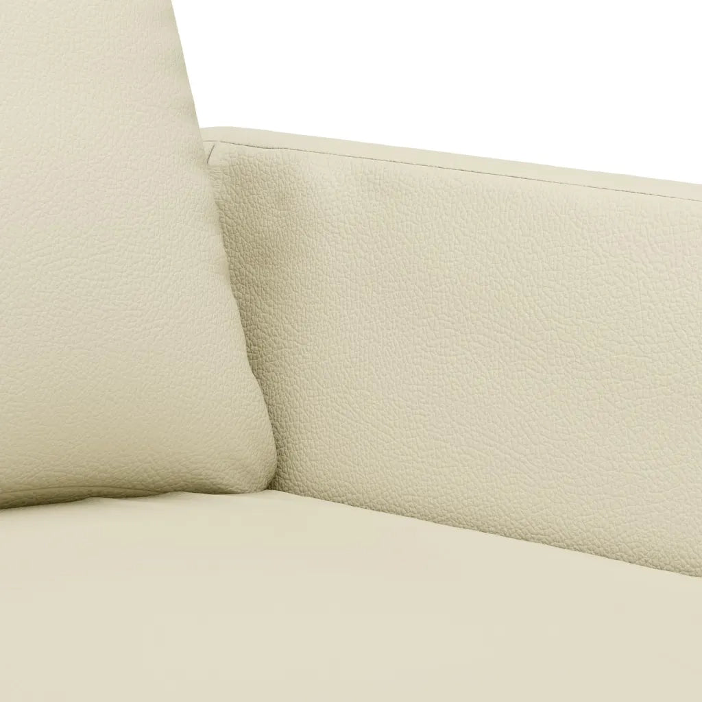 Set di Divani 4 pz con Cuscini crema in Similpelle