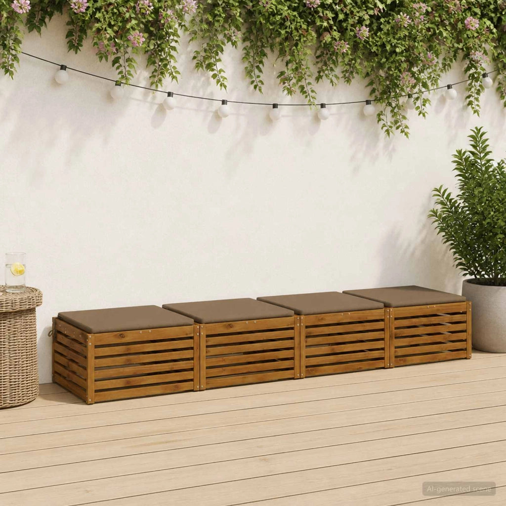 Cuscini per Sedia in 4 Pezzi SOEST 4 pz 100% Poliestere Tortora 944764