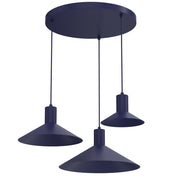 Lampada sospesa Nox 3xGU10 blu acciaio Luminex