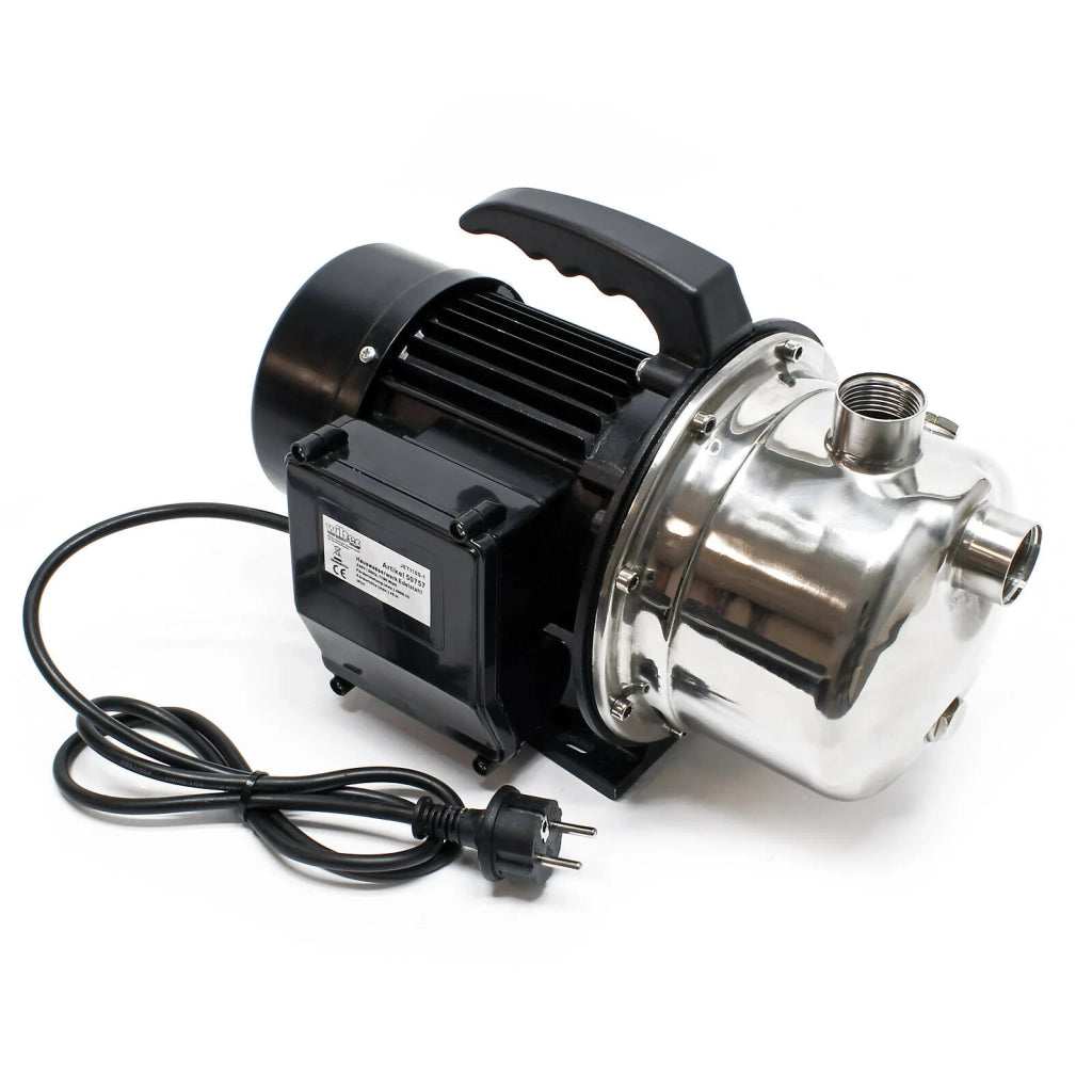 Pompa elettrica portatile per acqua da giardino acciaio fine 1100 watt 4600 litri all'ora 16_0002463