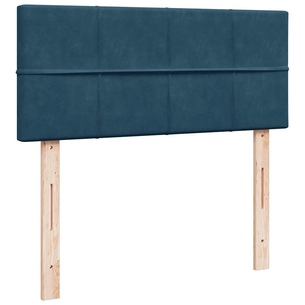 Struttura Letto Pouf con Materasso Blu Scuro 120x200 cm Velluto 3312618