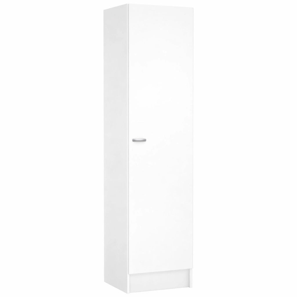Colonna Armadio Bagno Salvaspazio 1 Anta Con 4 Ripiani Regolabili Mobile Alto Per Ingresso Corridoio Ripostiglio Moderno Semplice Con Maniglia In Metallo Argentata 200 X 47.1 X 49.2 Cm Bianco
