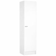 Colonna Armadio Bagno Salvaspazio 1 Anta Con 4 Ripiani Regolabili Mobile Alto Per Ingresso Corridoio Ripostiglio Moderno Semplice Con Maniglia In Metallo Argentata 200 X 47.1 X 49.2 Cm Bianco