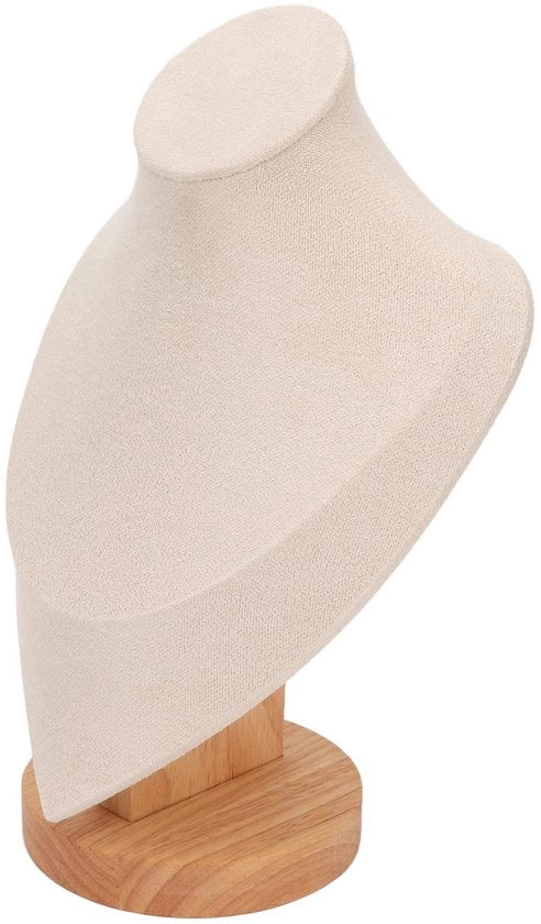 Display per catena multifunzionale - supporto per collane in legno - standard per collane - display 3D in pelle - sicuro e protettivo