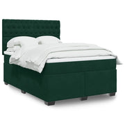 Giroletto a Molle con Materasso Verde Scuro 140x190 cm Velluto 3293215