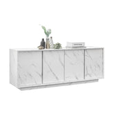 Buffet a 4 ante, collezione COLOMARMO, colore bianco effetto marmo, ideale per un soggiorno o una sala da pranzo di design.