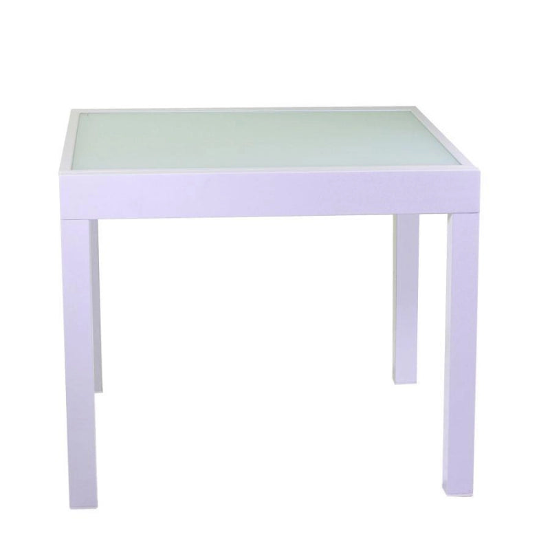 Tavolo alluminio boise bianco opaco allungabile cm 90/180x90h75