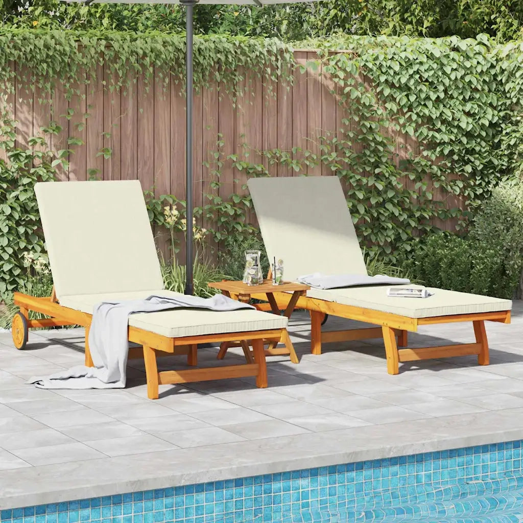 Lettino da sole 3 pcs Marrone Legno di Acacia Massello 3325206