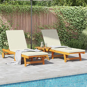 Lettino da sole 3 pcs Marrone Legno di Acacia Massello 3325206