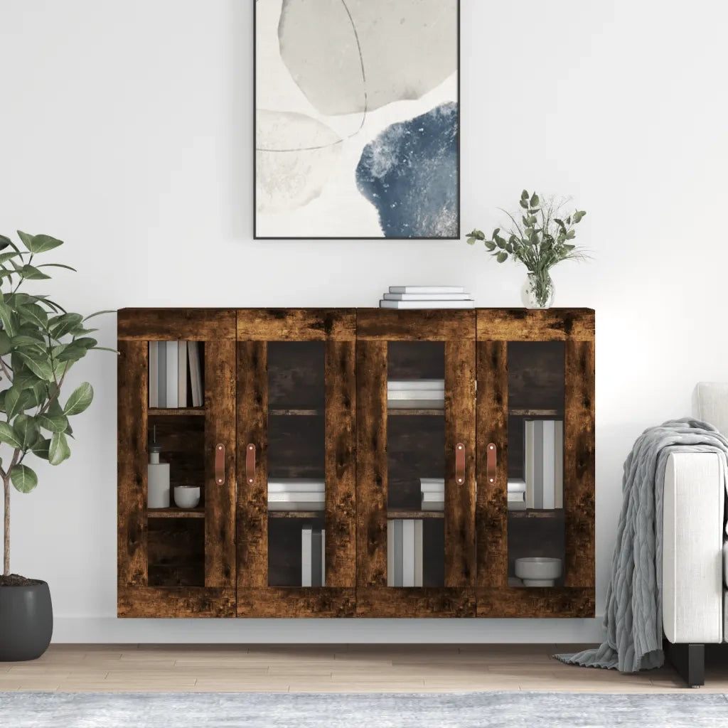 Armadietti a Parete 2 pz Rovere Fumo in Legno Multistrato CFW1472798