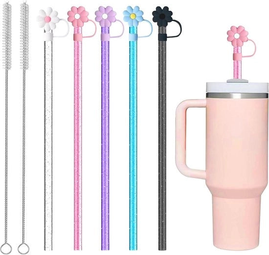 10 pezzi 31 cm Extra Lunghe Risme Reutilizzabili con Spazzole di Pulizia per Bicchieri da Viaggio - Accessori per Risme di Bicchieri da Viaggio