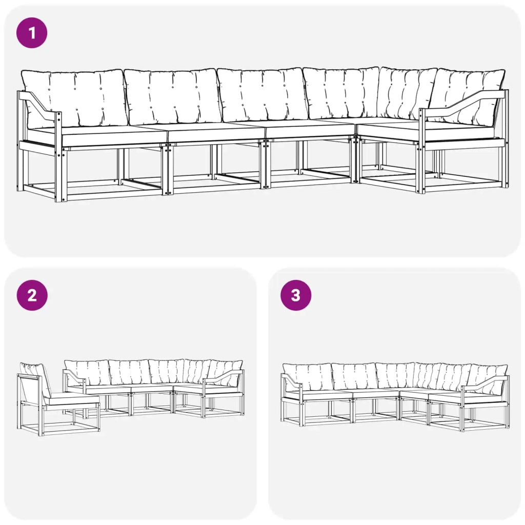 Set di divani da esterno 5 pz Bianco e Nero 3388694