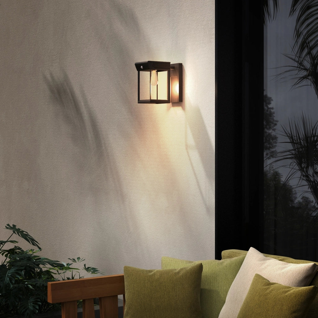 Lampada Solare da Esterno con Sensore di Movimento ¨C zephmum ¨C Nero 14x24x24 cm
