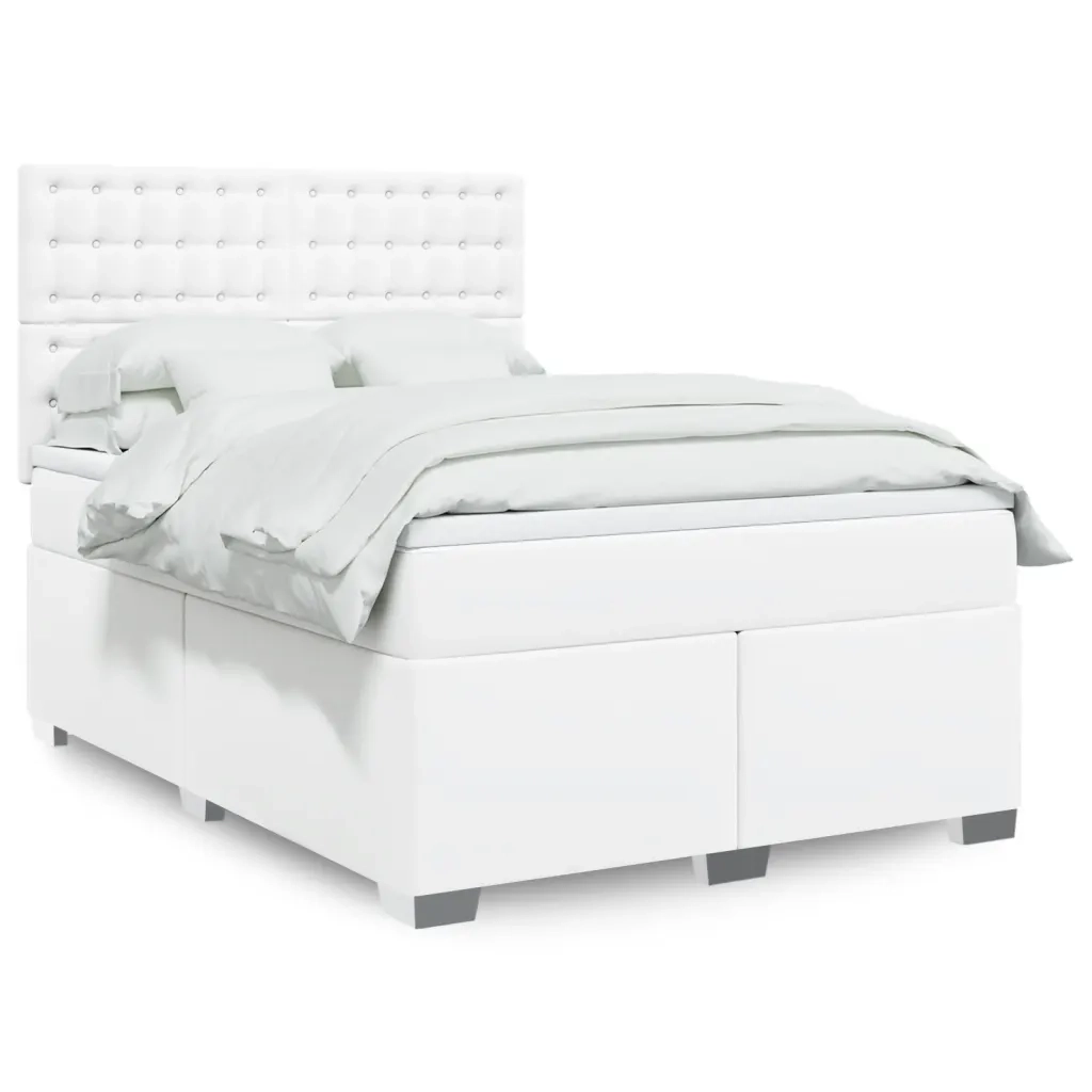 Giroletto a Molle con Materasso Bianco 140x190 cm in Similpelle 3290721