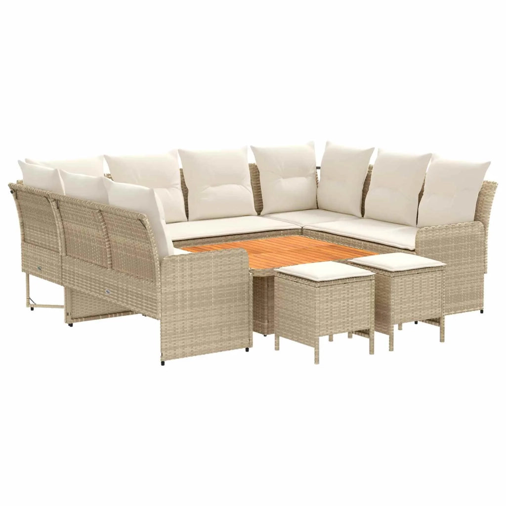 Set di Mobili 8 pz Beige e Crema Rattan in PE 3422199