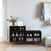 Scarpiera-Scaffale per scarpe Nera 102x36x60 cm in Legno Multistrato 239456