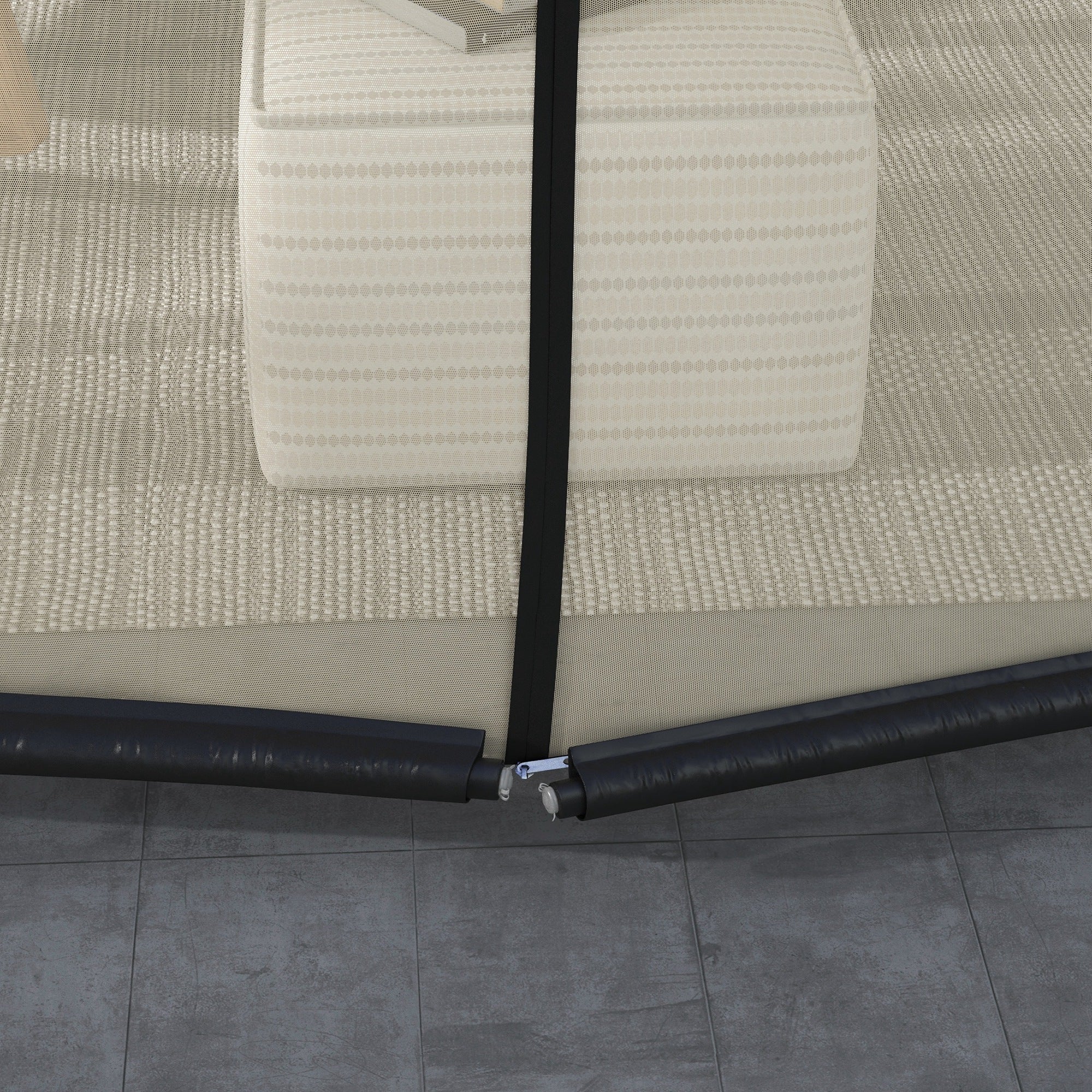 Zanzariera per Ombrellone 3x2,3 m Regolabile a Rete Fitta con Apertura a Cerniera Beige