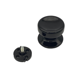 Pomolo fisso per porta SAGUATTI 874/70QB in alluminio nero lucido