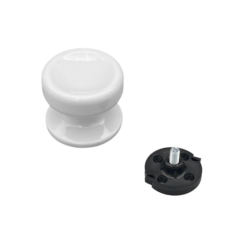 Pomolo fisso per porta SAGUATTI 874/70TB in alluminio bianco lucido