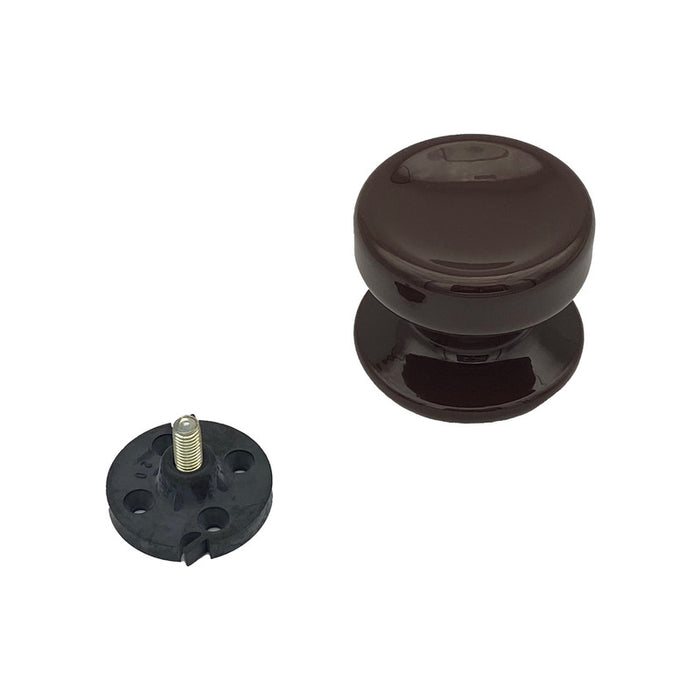 Pomolo fisso per porta SAGUATTI 874/70UB in alluminio marrone lucido