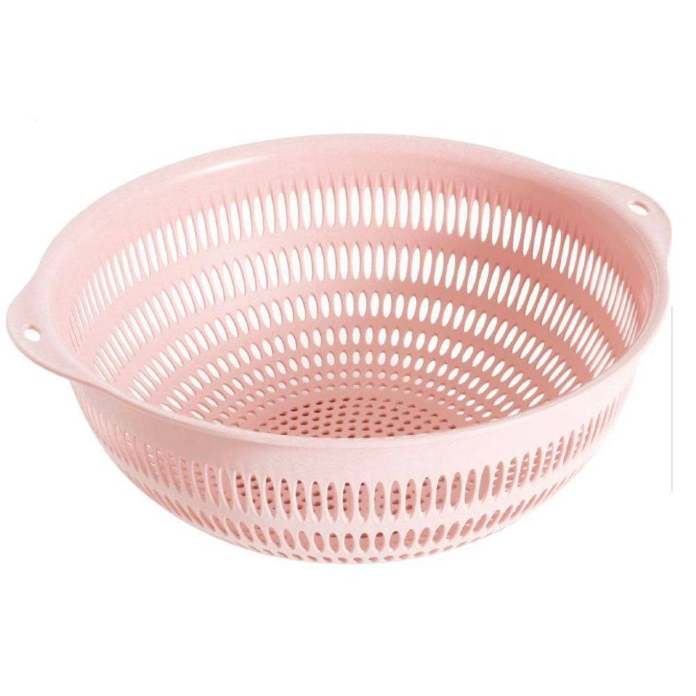 Trade Shop - Cestello Rosa Per Lavaggio Verdure Frutta Dim. 25.5x10.5 Cm Accessori Cucina -