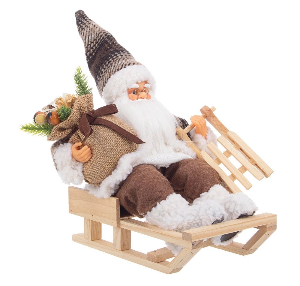 Babbo Natale con Sllitta Pupazzo Decorazioni Oggettistica Addobbi Natalizi