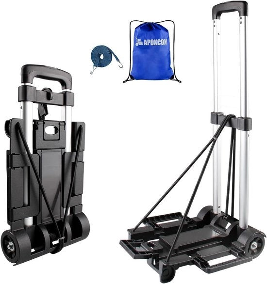 Carrello di trasporto pieghevole con 2 ruote - Carrello leggero per trasporto fino a 45kg - Inclinabile per spostamenti e consegne