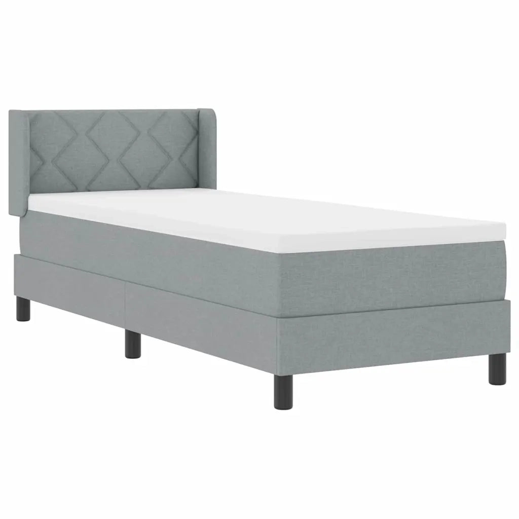 Letto a molle con testiera Grigio chiaro 200 x 80 cm Tessuto 3341132