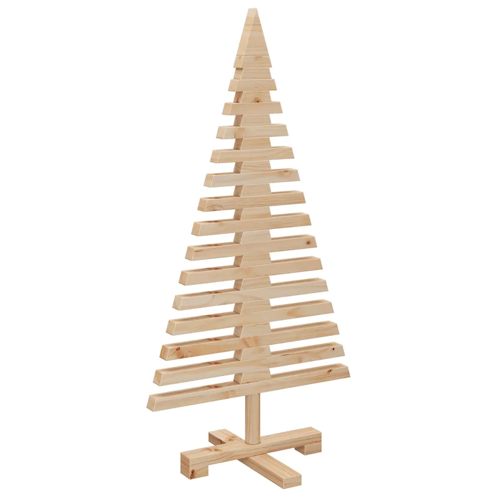 Albero di Natale Decorativo in Legno 90 cm Legno Massello Pino 357994