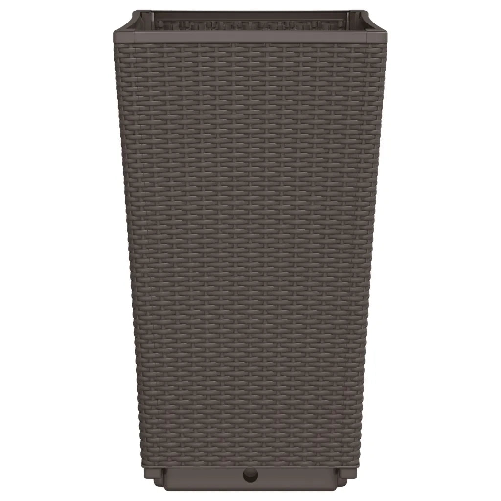 Fioriere da Giardino 2 pz Marrone 32,5x32,5x57 cm in PP 367850