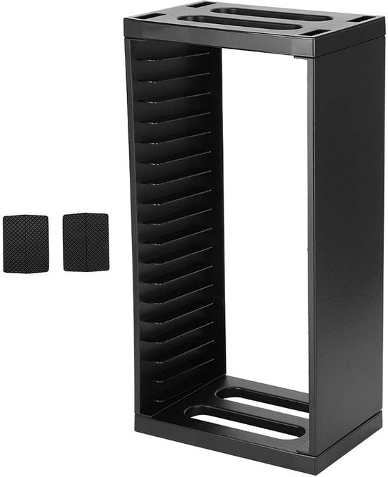 Pannello di archiviazione doppio strato per dischi - Capacità 18 dischi - Materiale ABS - Nero