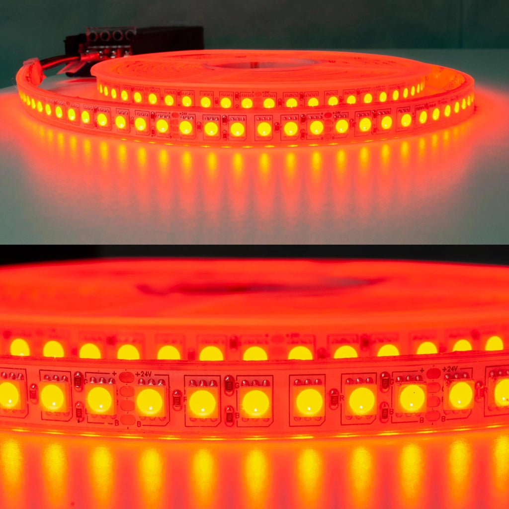 KIT striscia 600 LED RGB luce cromoterapia bagno centralina RF 24V stagna IP68