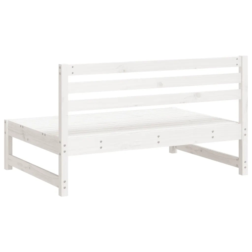 Divano componibile-Divani Centrali Giardino 2pz Bianchi 120x80cm Massello Pino