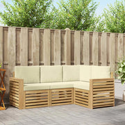Set divani 4 pcs Bianco e Crema 191 x 132,5 x 73 cm Poliestere 3391760