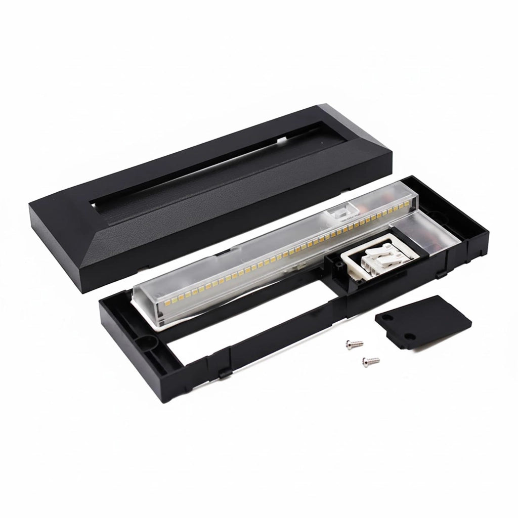 Faretto segnapassi rettangolare slim LED 6W CCT per esterni IP65 luce regolabile 3000K-6000K giardino parete muro 230V COLORE NERO