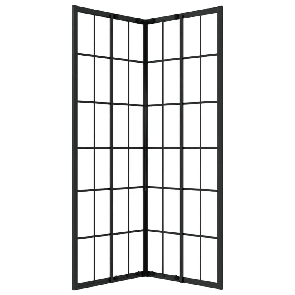 Box doccia parete divisoria per vasca parete divisoria per doccia box doccia per vasca accessorio per il bagno arredamento per la casa ESG 80 x 80 x 180 cm nero 02_0002039