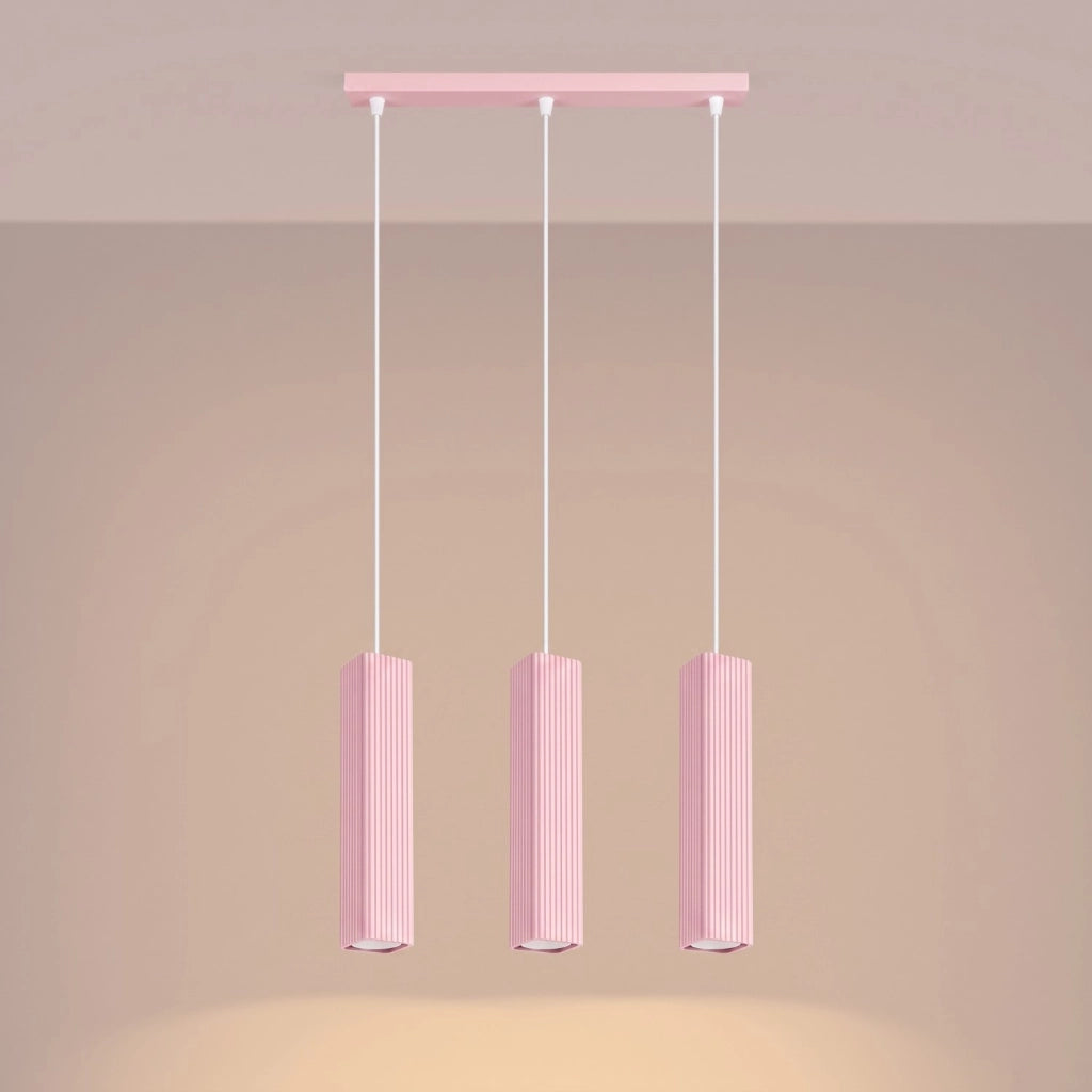 Lampada a sospensione RAYO 3L rosa