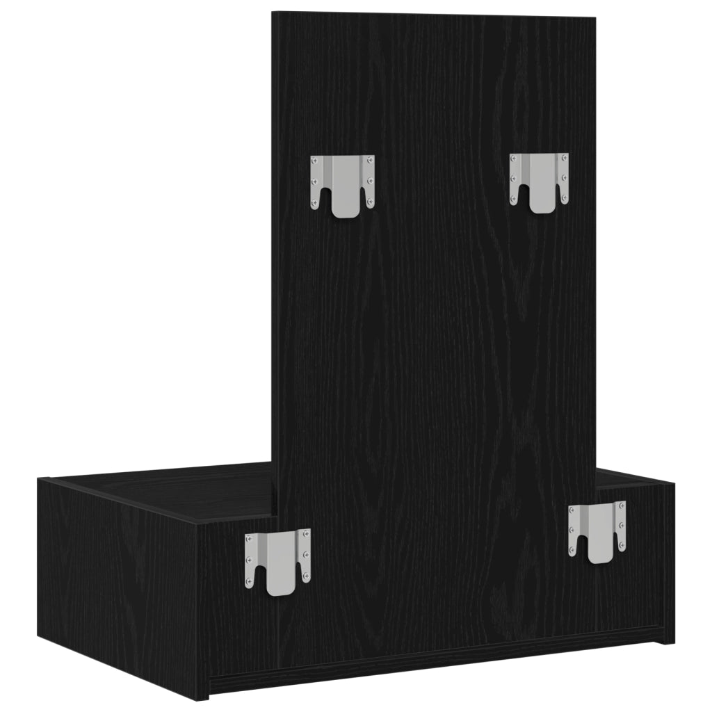 Tavolo da Toeletta a Muro in Rovere Nero 60x40x70 cm