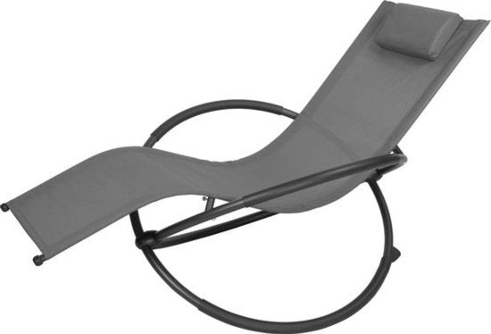 Sedia oscillante per esterno - robusta e resistente all'acqua - massimo comfort sedentario - ideale per giardino e terrazza - design moderno - grigio - 152x53 cm