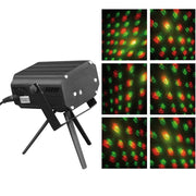 Trade Shop - Proiettore Laser 6 Pattern Natale Colori Rosso E Verde Uso Interno Distanza 5 Mt -