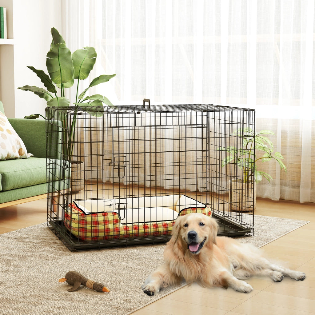 Gabbia per Animali Domestici Pieghevole ¨C zephmum ¨C Acciaio 121x77x82 cm
