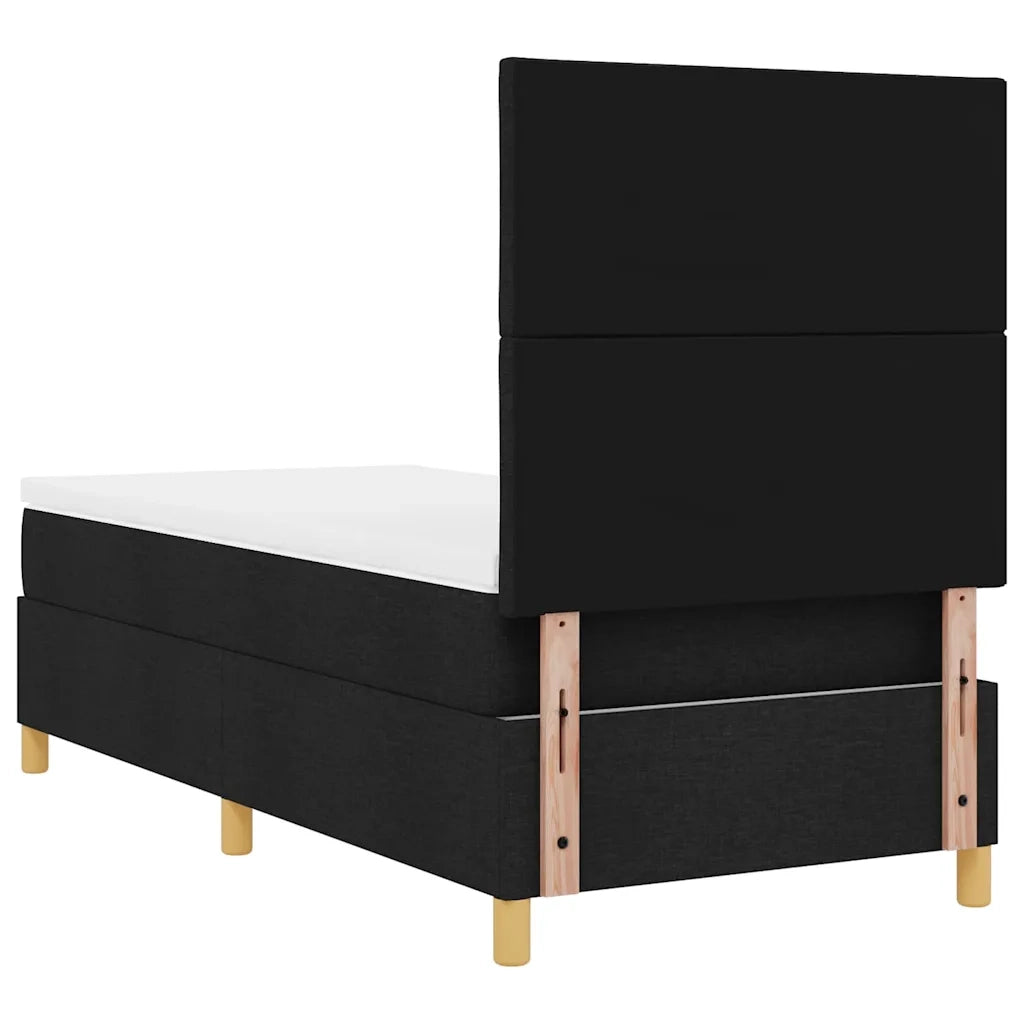 Letto a molle con materasso Nero 90 x 190 cm Tessuto 3339660