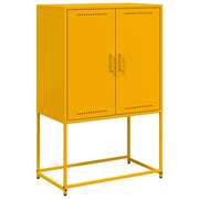 Buffet credenza cassettiera armadio mobile contenitore organizer cucina soggiorno salotto alto giallo senape 68,5 x 38,5 x 107 cm acciaio giallo 02_0034731
